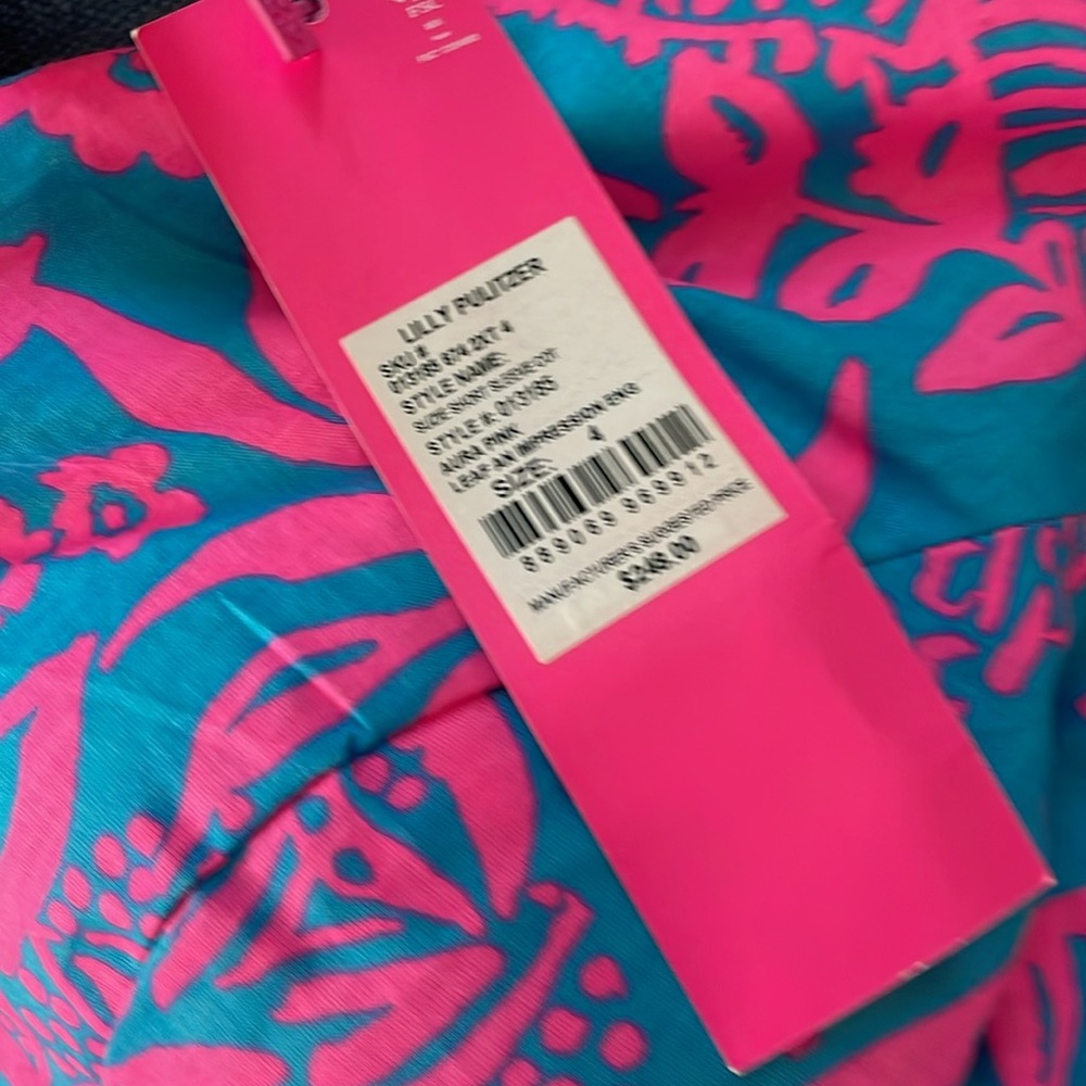 FLIRTY! Super cute femme bow back Lilly Pulitzer pink and blue party dress  4 <3 - Picture 3 of 6
